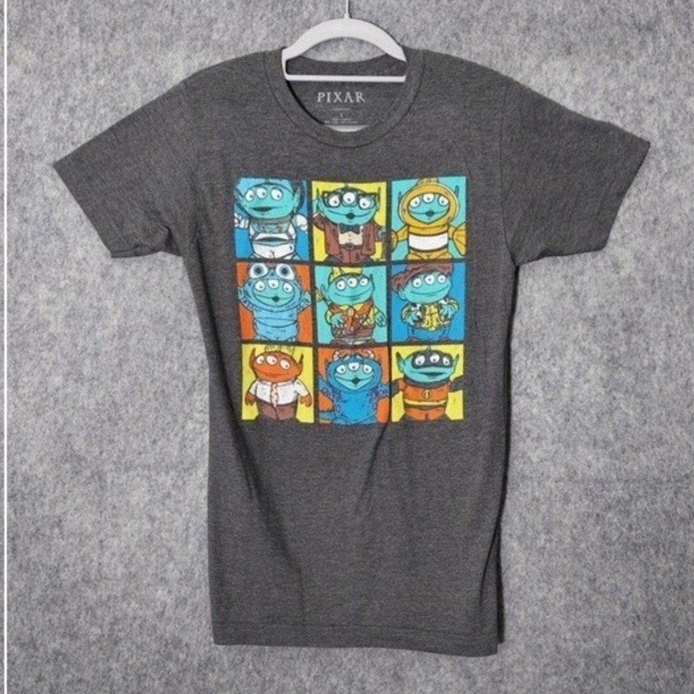 Disney Pixar Toy Story Shirt Women S Gray Alien Claw Graphic Short Sleeve Tee